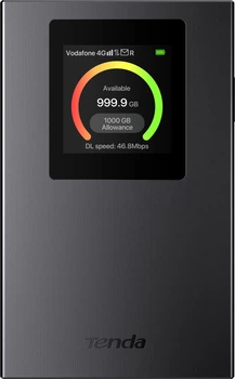 Мобильный 4G LTE Wi-Fi 6 роутер Tenda MF6 / 2100 мАч / до 286 Мбит/с / LCD-дисплей / Type-C / Черный (102205317) - Б/У