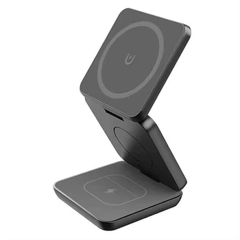 Беспроводное зарядное устройство 3в1 YIKD (MagSafe) - Черное, Без кейса