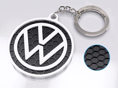 Автомобільний брелок Volkswagen (VW), що світиться в темряві / Люмінесцентний сувенір (3D-друк)