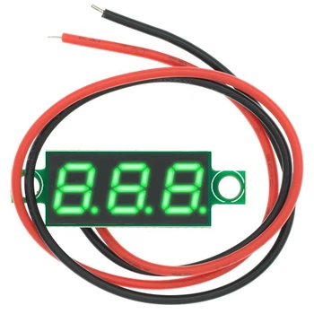 Цифровий вольтметр DC 2,5–30 В, 2-провідний, зелений LED-дисплей