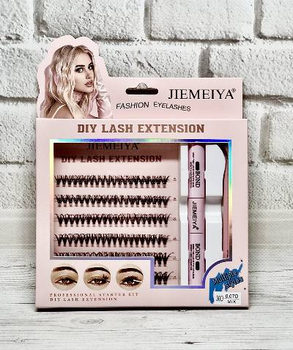 Набор пучковых ресниц с клеем и пинцетом JIEMEIYA 924W-2 30D