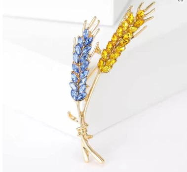 Брошка у вигляді колосків - патріотична 33 ISTA Lampwork