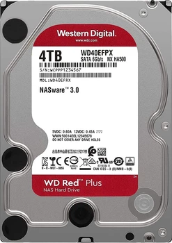 Жесткий диск WD Red Plus 4TB/3.5/5400/256/S3.0 (WD40EFPX)