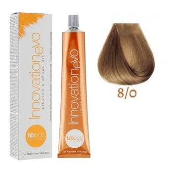Професійна крем-фарба для волосся BBCOS Innovation Evo Hair Color Cream 8/0 Блондин світлий 100 мл