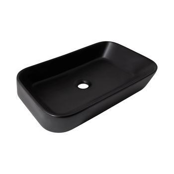 Раковина накладная Qtap Scorpio 545х400 прямоугольная, черная матовая (QT14112243MBN)