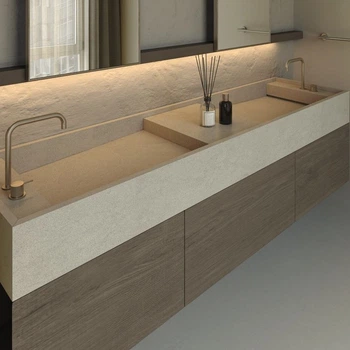 Умывальник накладной Luxestone Stonesink 1940x450 прямоугольный, белый матовый (Stonesink_model_7_1)