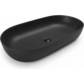 Раковина накладная Hatria Happyhour 750x380 овальная, черная матовая (A0Y8AL02)