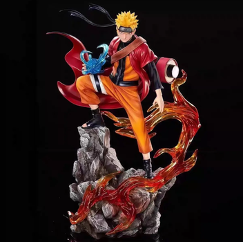 Коллекционная фигурка Naruto Uzumaki в режиме Мудреца – аниме-статуэтка Наруто Узумаки с эффектом пламени, 23 см