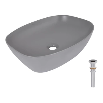 Умывальник накладной Qtap Cardinal 500x380 овальный, серый (QTCAR188SG49824)