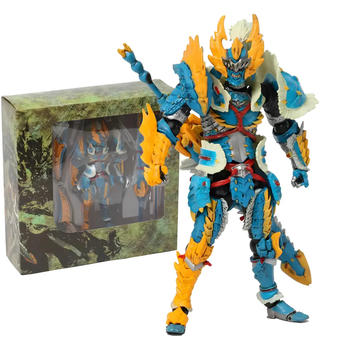 Коллекционная фигурка Monster Hunter Zinogre Armor 15 см — подвижная action figure охотник в броне Зиногра по игре Монстер Хантер
