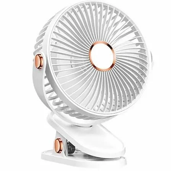 Акумуляторний вентилятор на прищіпці з LED-підсвічуванням 500 mAh 5 швидкостей 720°