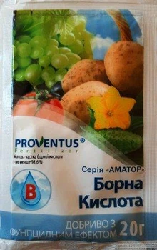 Борная кислота удобрение с фунгицидным эффектом 20г Proventus