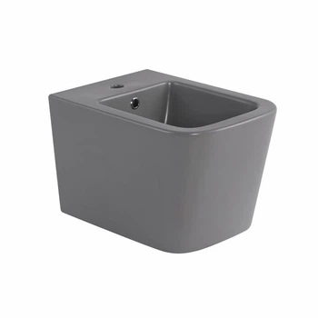 Подвесное биде Qtap Tern 520x350x330 мм, керамика, каменный серый (SD00054293)
