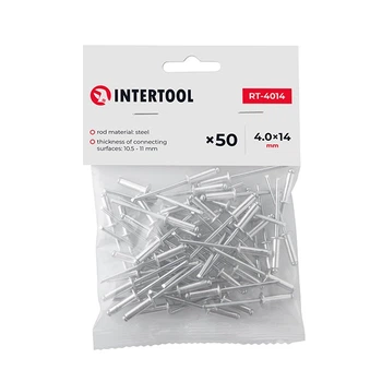 Заклепка алюмінієва 4.0 x 14.0 мм, уп. 50 шт. INTERTOOL RT-4014