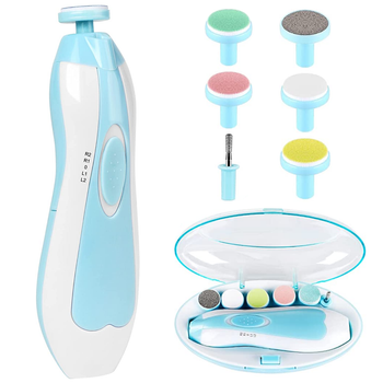 Дитячий акумуляторний триммер для нігтів + 6 насадок, NAIL TRIMMER XL-667 / Електрична пилка для дітей