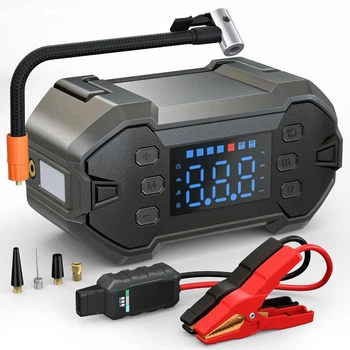 Пусковий пристрій + компресор насос GODIAG 3000A Peak 20000mAh Бустер для авто з функцією Power Bank + ліхтар має чохол