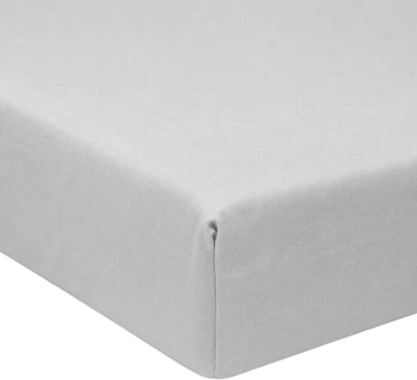 Простынь на резинке MirSon Лен Organic Natural Line 80х190 см Grey sky (2200005373804)