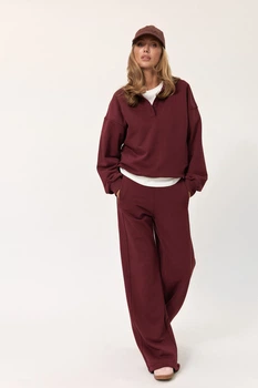Штани джогери з лого SP010 2602574827510 L/XL Бургунді