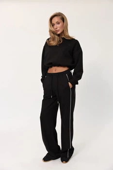 Штани джогери спортивні з кантом з лого SP007 2602578123510 L/XL Чорний