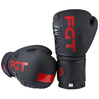 Боксерські рукавички спарингові FGT 12 oz чорно-червоні FT-2171/12