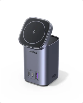 Сетевое зарядное устройство UGREEN Nexode 100W GaN Wireless Charger Station Qi2 15W (CD342) Gray