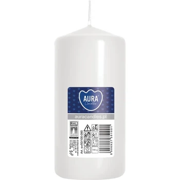 Свеча цилиндр Aura (Bispol) 5х10 см. Белая (27176)