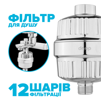 Фильтр для душа DROP BOX-PURE-FLOW/MAX 12 уровней очистки с Витамином С и нормализацией pH (с картриджем)