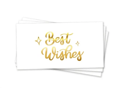 Конверт для грошей Best wishes Найкращі побажання Білий і золото