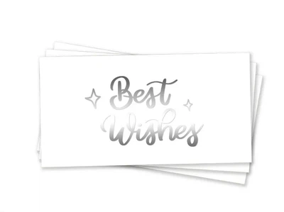 Конверт для грошей Best wishes Найкращі побажання Білий і срібло