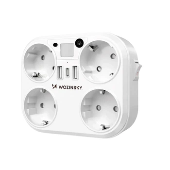 Разветвитель сетевой Wozinsky WRS-2B 4x AC 2x USB-A 2x USB-C 4000 W White (5907769388637)