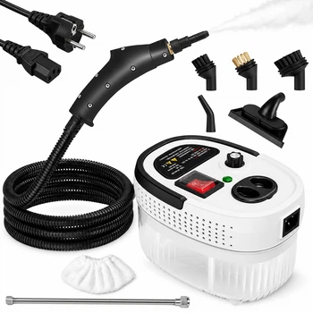 Пароочисник Steam Cleaner відпарювач 6 насадок біло-чорний