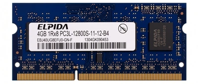 Оперативная память для ноутбука Elpida SO-DIMM DDR3 4GB 1600MHz PC3L-12800 1Rx8 Б/У
