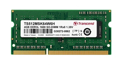 Оперативная память для ноутбука Transcend 1Rx8 SO-DIMM DDR3 4GB 1600MHz PC3-12800 Б/У
