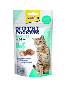 Ласощі GimCat Nutri Pockets Dental для очищення зубів у котів, 60 г