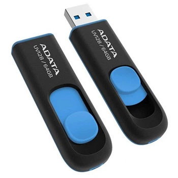 USB флеш накопитель ADATA 64Gb UV128 black-blue USB 3.0 (AUV128-64G-RBE) (355988)