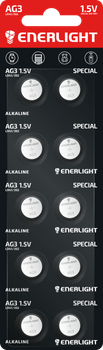 Батарейка таблетка ENERLIGHT Special Alkaline AG3 (LR41/392) 1.5V блистр 10 шт.