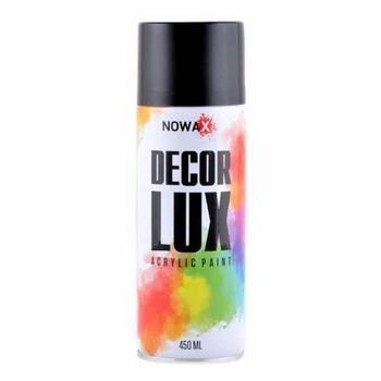 Краска акриловая NOWAX Decor Lux глянцевая черная 450 мл для декора (NX48010)