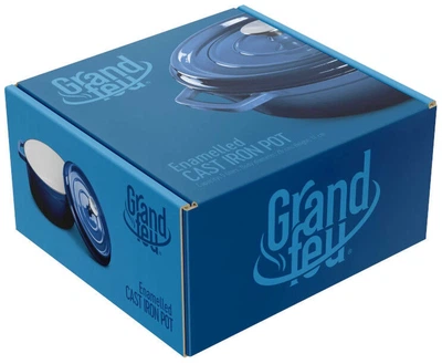 Чавунна каструля з кришкою Grand Feu 4.7 л 26 см Синя (4779039712685)