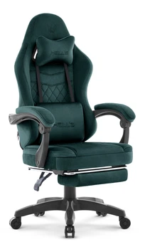 Геймерське крісло Hell's Chair HC-1015 Green, велюр