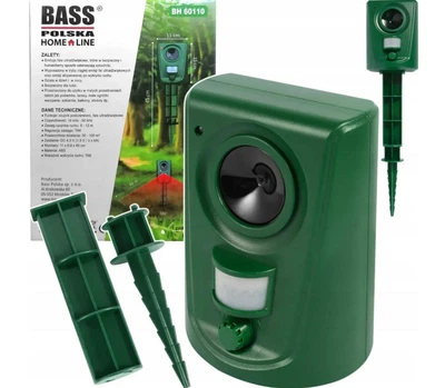 Відлякувач тварин та шкідників Bass Polska BH 60110 ультразвуковий з датчиком руху площа до 100 м²