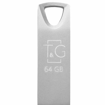 USB флешка T&G 64GB металл для хранения данных USB 2.0 стальной модель Metal 117