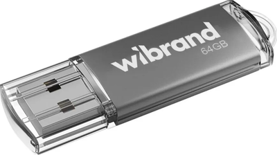 USB флешка Wibrand Cougar 64GB металлический корпус защита от воды и пыли серебряная