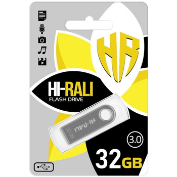 USB Flash Drive 3.0 Hi-Rali Shuttle 32GB металлический корпус высокоскоростная передача данных стальной