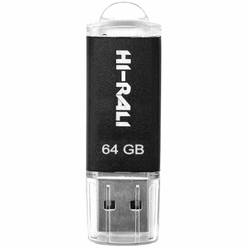 USB флешка 64GB 3.0 черная пластик металл для хранения данных Hi-Rali Rocket