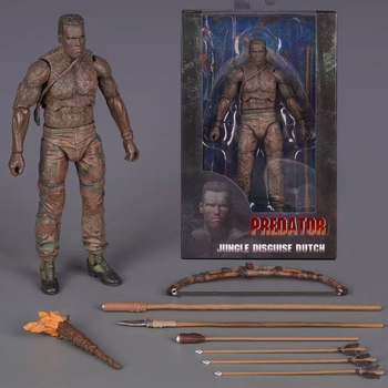 Фигурка Predator Jungle Disguise Dutch 18 см — Коллекционная игрушка-герой Хищник Датч Арнольд Шварценеггер в подарочной упаковке