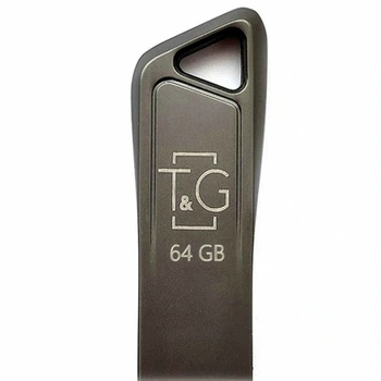 USB флешка 64GB металл USB 2.0 черный для хранения и переноса данных модель T&G 114