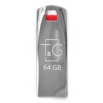 USB флешка T&G 64Гб хромированная коррозиестойкий металл для хранения документов стальной