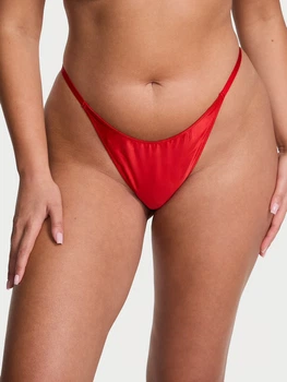 Трусики Twinkle Bow Satin Open-Back Brazilian Panty Victoria’s Secret Червоний Xs