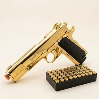 Стартовий пістолет Kuzey Colt 1911 Gold + 50 патронів та додатковий магазин