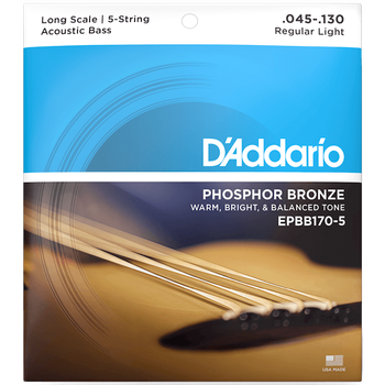 Струны для акустической бас-гитары D'Addario EPBB170-5 ACOUSTIC BASS PHOSPHOR BRONZE LIGHT 5-STRING (45-130)